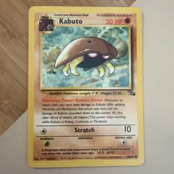 Pokemon TCG Kabuto Unlimited Common Card # 50/62 LP CONDITION - Image 1