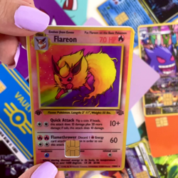 Flareon 1st Edition Holo Credit/Debit Card Skin - Premium Sticker for Small Chip - Image 2