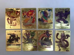 Pokemon Gold Metal Cards Lot Collection Charizard Pikachu VMAX GX Foil Bundle - Image 2