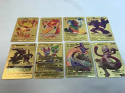 Pokemon Gold Metal Cards Lot Collection Charizard Pikachu VMAX GX Foil Bundle - Image 3