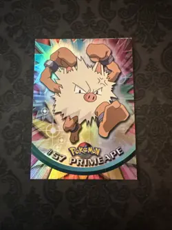 Primeape #57 Blue Logo Topps Holo Foil TV Animation Pokemon Card - Image 1
