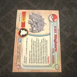 Pokemon Card - Rhyhorn #111 - Topps Series 2 - Silver Foil - Blue Logo - Image 2