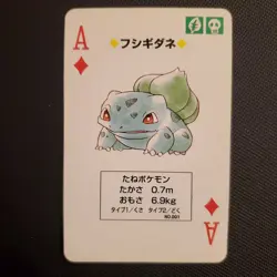 Bulbasaur Ace of Diamonds Poker Card - Green Deck 1996 #001 - Image 2