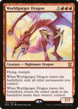 MTG Worldgorger Dragon - 154 / English / Moderately Played - Image 1