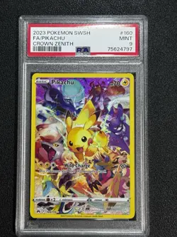 2023 Pokemon SWSH Crown Zenith Pikachu Full Art #160/159 PSA 9 - Image 1