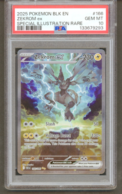Pokemon Zekrom ex Full Art 166/086 2025 Black Bolt PSA10 - Image 3