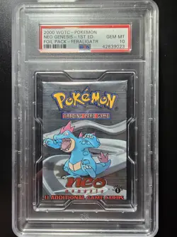 PSA 10 1st Edition Neo Genesis Booster Pack Feraligatr Art Graded Pokemon - Image 1