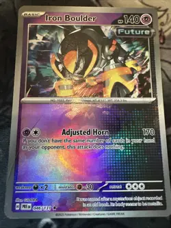 Pokemon Iron Boulder Master Ball Reverse 046/131 PRE Prismatic Evolutions NM - Image 1