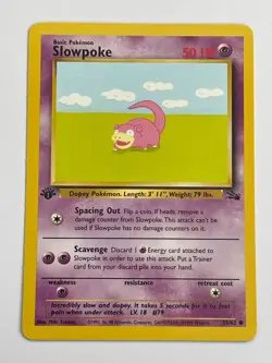 1999 Pokemon Fossil Set Slowpoke 1st Edition Common LP 55/62 - Image 1