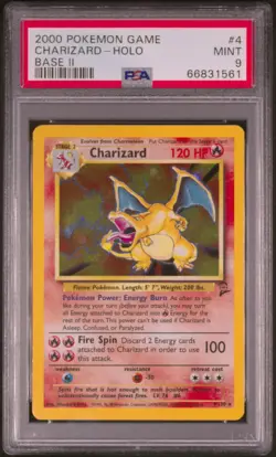 Charizard 2000 Pokemon Base Set 2 Mouth Swirl PSA 9 #4 - Image 1