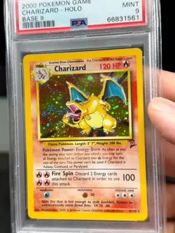 Charizard 2000 Pokemon Base Set 2 Mouth Swirl PSA 9 #4 - Image 3