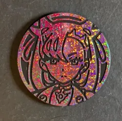POKEMON MARNIE'S BATTLE DECK JUMBO PINK RAINBOW COIN - Image 1