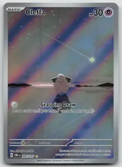 2023 Pokemon S&V - Cleffa 202/197 Obsidian Flames Holo, Illustration Rare NM - Image 1