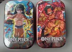 One Piece Mini Tin Pack Set Vol 1 TS-01 SEALED -Gol D Roger & Luffy Lot Of 2 - Image 1