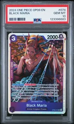 2024 One Piece OP08 EN Black Maria PSA 10 GEM SUPER RARE Extended Art #074 - Image 1