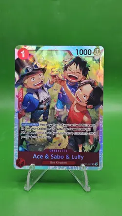 Ace & Sabo & Luffy OP13-007 SR Art Carrying on His Will ENGLISH Nm - Image 1