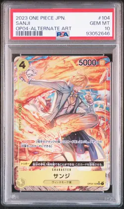 PSA 10 GEM MINT JAPANESE ONE PIECE 2023 SANJI OP04-104 ALTERNATE ART - Image 1