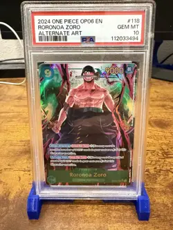 Roronoa Zoro OP06-118 Alternative Art Secret Rare Card PSA 10 English - Image 1