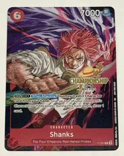 2025 One Piece Championships Shanks Gold Foil Stamp Card CS Event English P-083 - Image 1