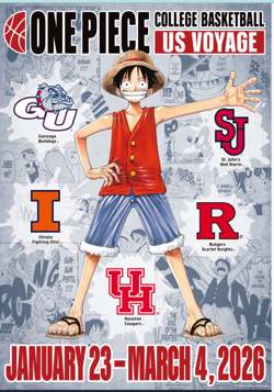 One Piece College Basketball Luffy Card IN HAND Poster Combo - MINT - UNOPENED - Image 1