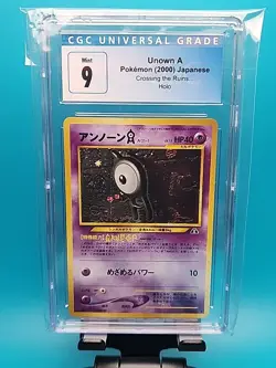 CGC 9 MINT Unown A Japanese Neo Discovery 201 Holo SWIRL Pokemon Card - Image 1