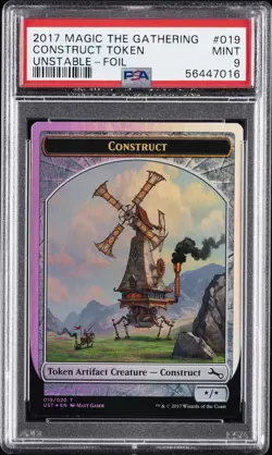 2017 MTG UNSTABLE FOIL #019 CONSTRUCT TOKEN PSA 9 - Image 1