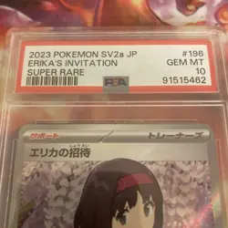 Pokemon TCG Erika's Invitation SR Card 196/165 Japanese 151 PSA 10 GEM MT 2023 - Image 2