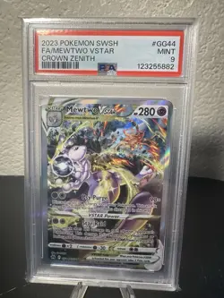 2023 POKEMON SWORD & SHIELD CROWN ZENITH #GG44 FULL ART/MEWTWO VSTAR PSA 9 - Image 1