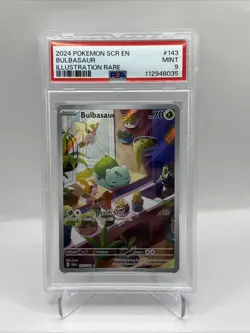 2023 Pokemon S&V Stellar Crown Bulbasaur 143 /182 Full Art PSA 9 Mint SIR Rare - Image 1