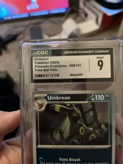 2025 Pokemon PRE EN Poke Ball Reverse Holo Umbreon 059/131 CGC MINT 9 - Image 3