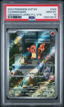 2023 POKEMON OBSIDIAN FLAMES POKEMON CENTER ETB PROMO SVP #044 CHARMANDER PSA 10 - Image 1