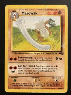 Pokemon Marowak 52/130 WotC Base Set 2 Uncommon HP - Image 1