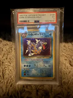 1997 POKEMON JAPANESE ROCKET #130 DARK GYARADOS-HOLO PSA 5 - Image 1