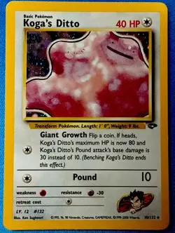 Koga's Ditto HOLO RARE 10/132 Gym Challenge VINTAGE 2000 Pokemon TCG - Image 1