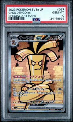 2023 POKEMON JPN SV3A-RAGING SURF SPECIAL ART RARE #087 GHOLDENGO EX PSA 10 - Image 1