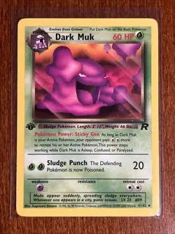 [LP+/NM] 2000 Pokemon Team Rocket Dark Muk 1st Edition #41/82 Uncommon - Image 1
