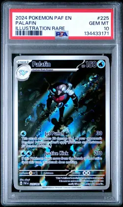 2024 POKEMON PAF EN-PALDEAN FATES ILLUSTRATION RARE #225 PALAFIN PSA 10 - Image 1