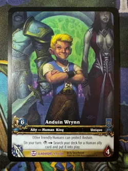 World of Warcraft TCG Gladiators Extended Art Anduin Wrynn - Image 1