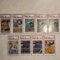 Pokemon Cards TCG 9 piece Lot PSA 8 and 9Mint - Image 1