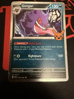 Pokemon Gengar Trick or Trade 2024 Cosmo Holo Card 057/091 - Image 1