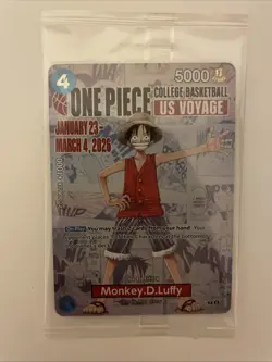 One Piece Monkey D. Luffy US Voyage College Basketball Card Rutgers IN HAND - Image 1