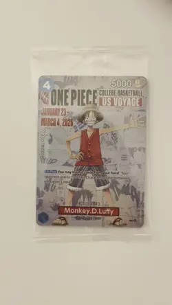 One Piece Monkey D. Luffy US Voyage College Basketball Card Rutgers IN HAND - Image 2