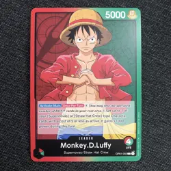 One Piece OP01-003 (Monkey D Luffy) English LEADER Card RARE EN Romance Dawn CCG - Image 1