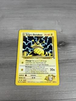 Pokemon TCG Lt. Surge's Electabuzz Holo Rare Card 06/132 Gym Heroes - Image 1
