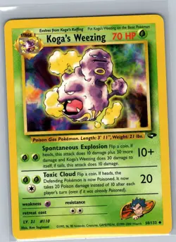Koga's Weezing 50/132 Non Holo Gym Challenge - Pokemon Card - NM - Image 1