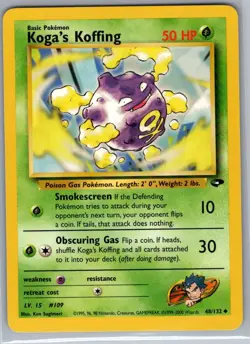 Koga's Koffing 48/132 Non Holo Gym Challenge - Pokemon Card - NM - Image 1