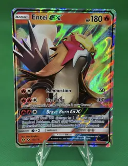 Entei GX 10a/73 Ultra Rare Full Art Holo Shining Legends Pokemon TCG Card - Image 1