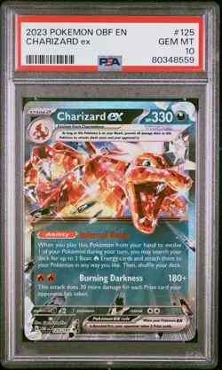 Pokemon Cards - PSA 10 Charizard Ex 125/197 - Obsidian Flames - GEM MT - PSA10 - Image 1