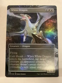 MTG White Dragon Adventures in the Forgotten Realms 288 Borderless Foil NM - Image 1