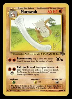 Marowak 39/64 Uncommon Jungle WOTC Pokemon LP - Image 1